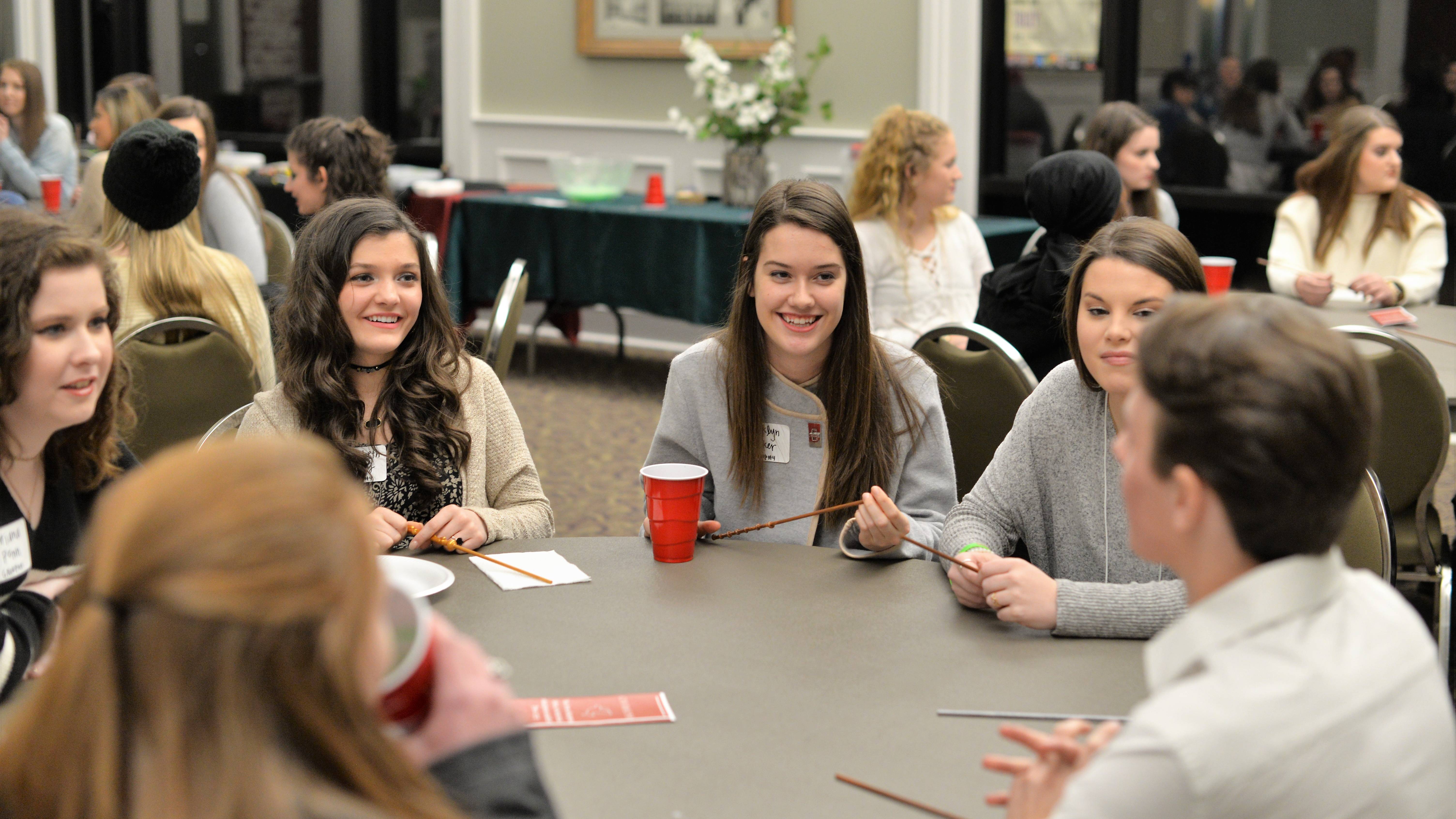 Students ask questions during Rush Week