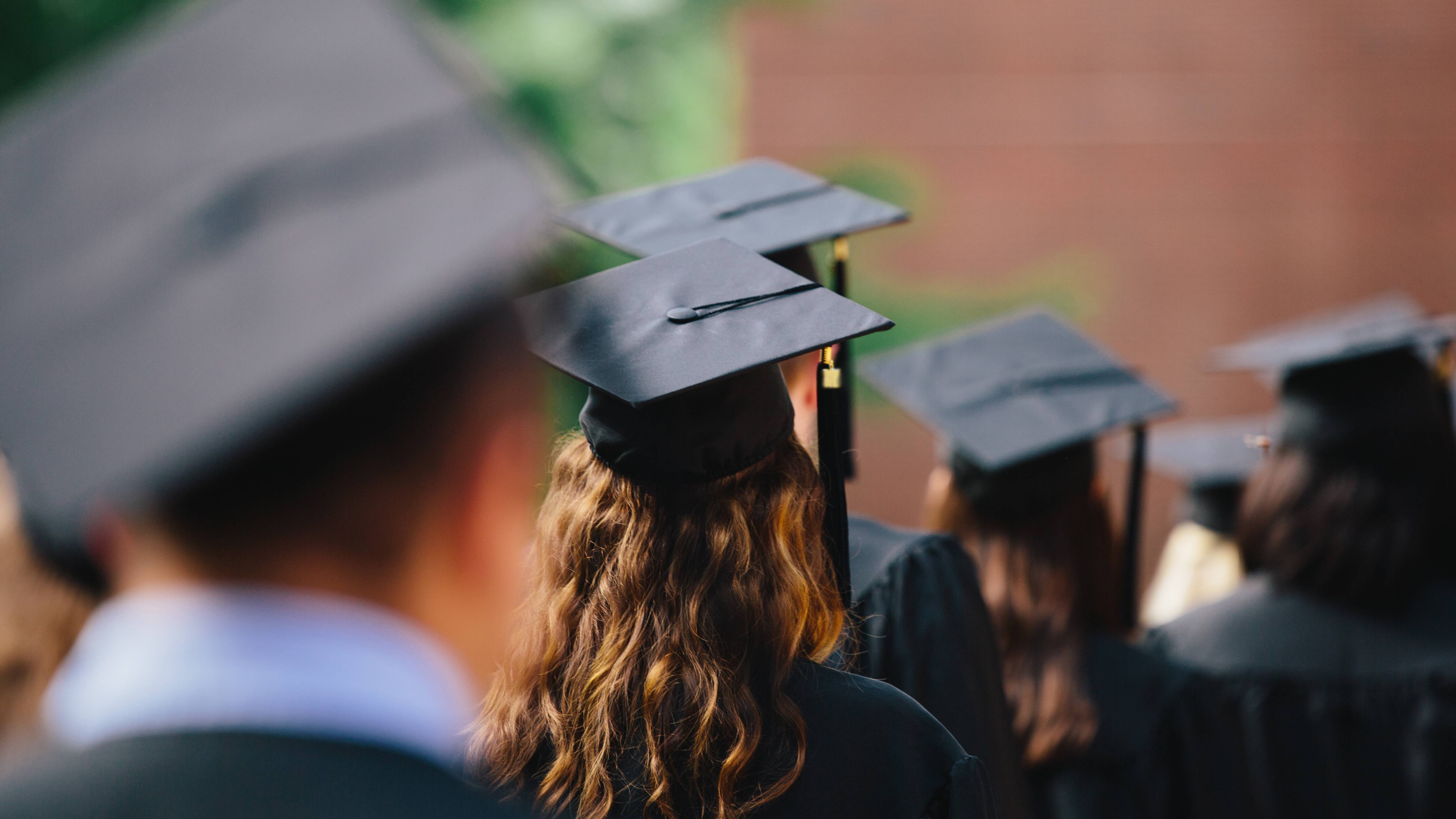 Students in graduation attire