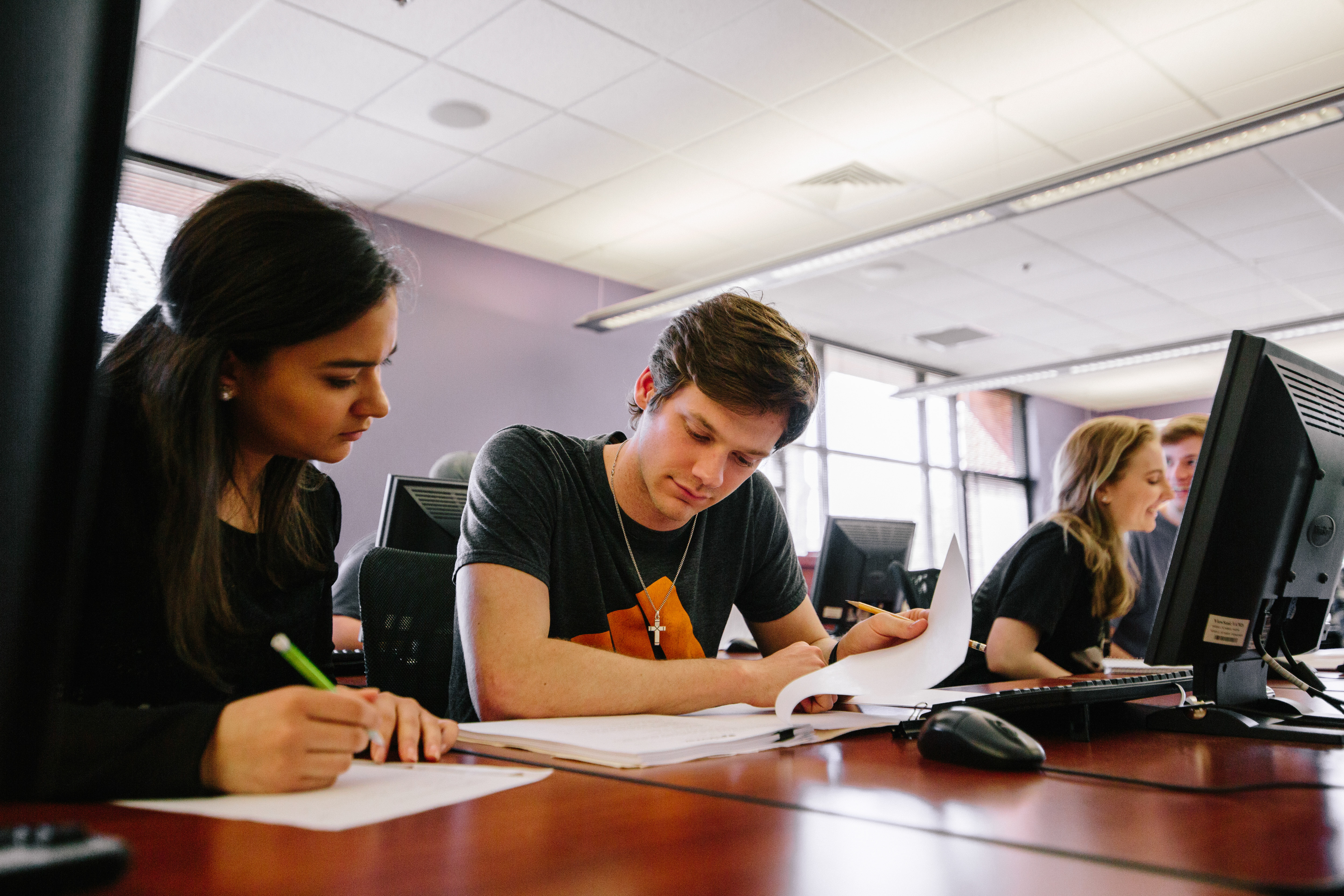 Students studying